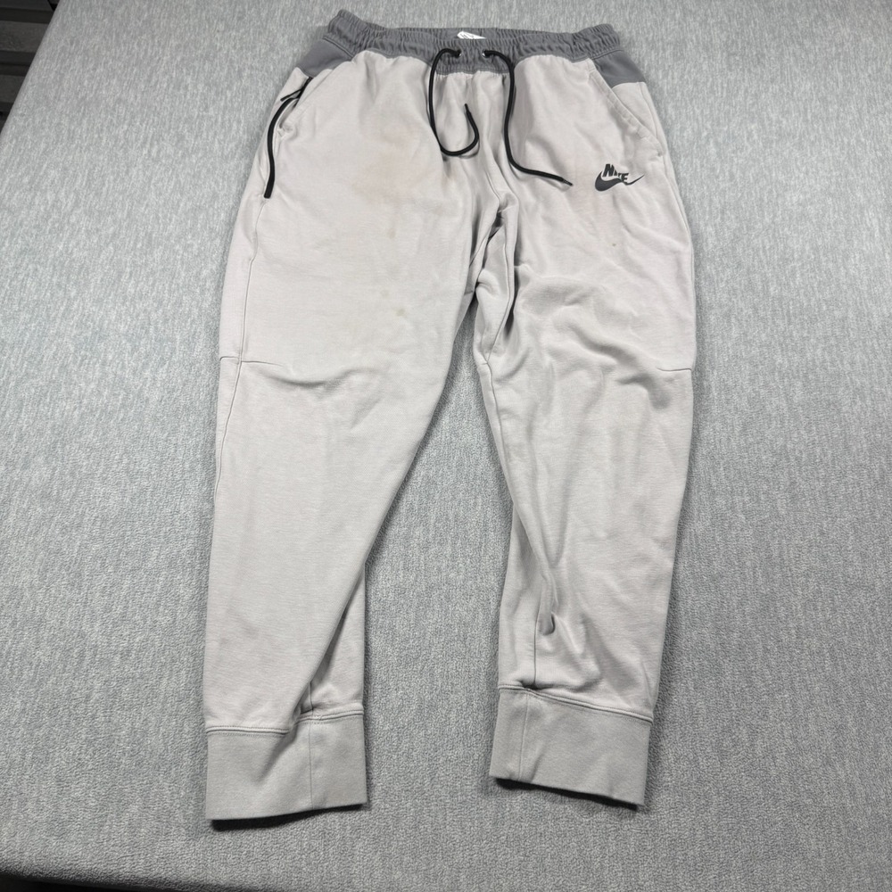 Nike Sweatpants Men XL Gray Tech Fleece Taped Zip Pocket Athletic Tapered Jogger